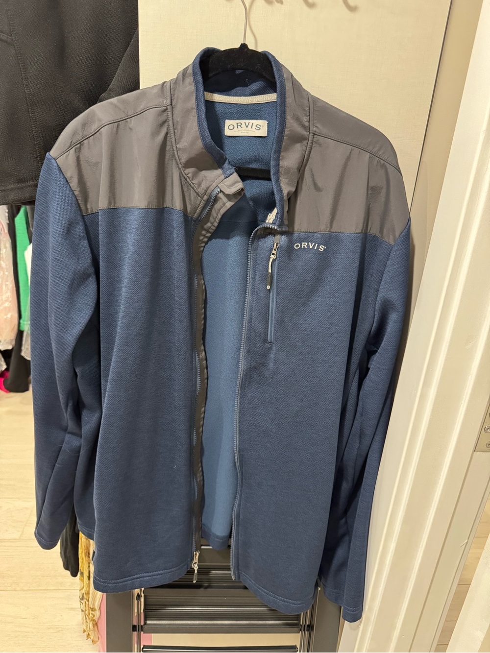 Orvis Navy and Gray Outdoor Zip Jacket